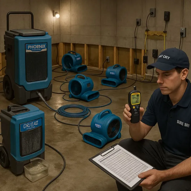 Structural Drying and Dehumidification process in Tishomingo, OK